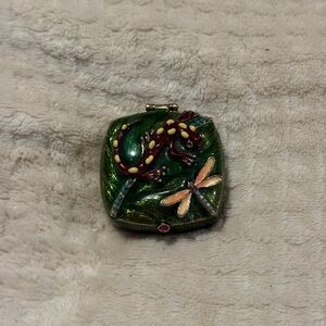 Monet Dragonfly Enamel Trinket Box (Signed)